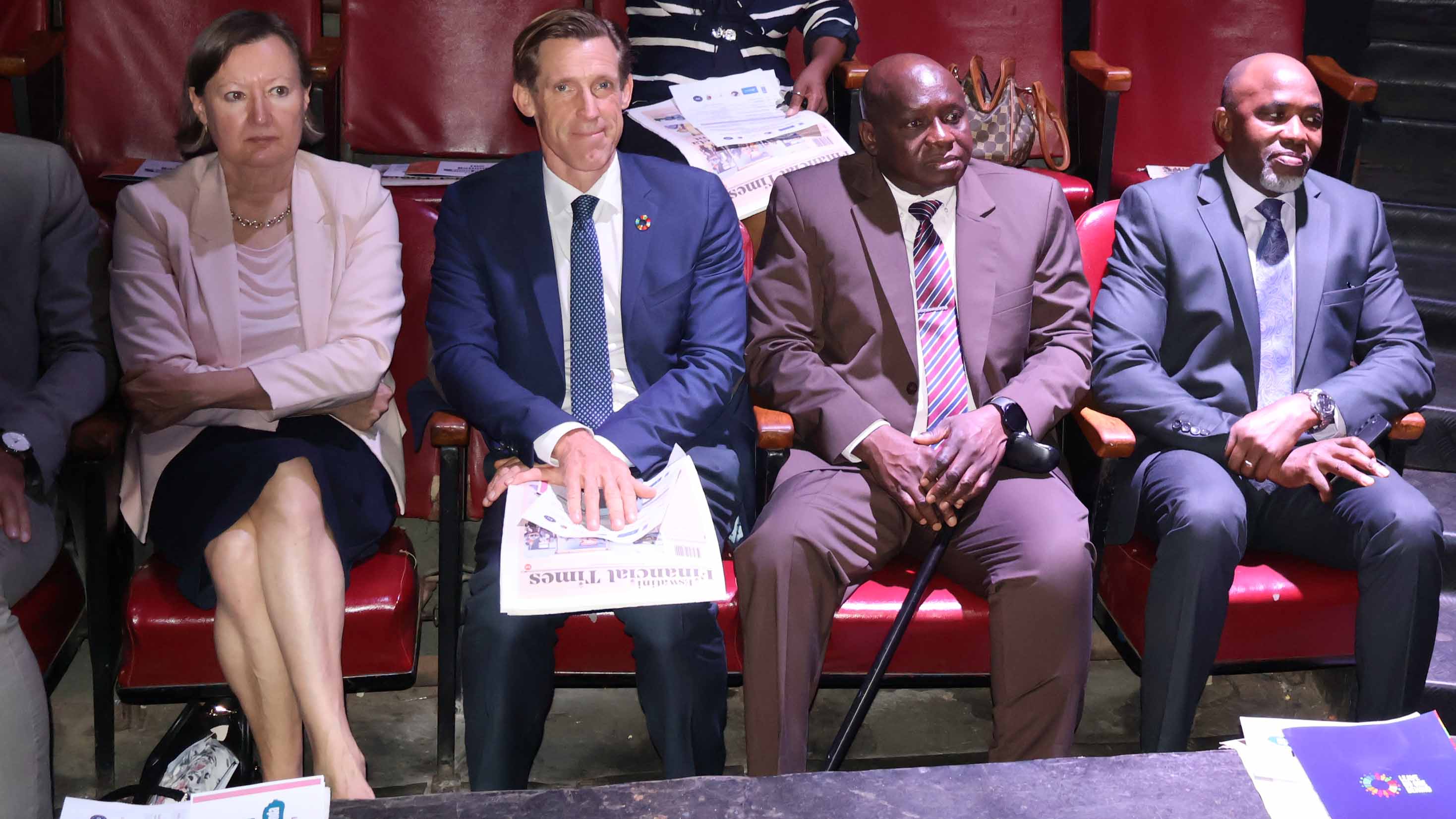 Development partners including United Nations Development Programme (UNDP) Eswatini Resident Representative Henrik Franklin (2nd R) and United Nations Resident Coordinator George Wachira (R) were also present during the Human Rights Commemoration Day. 